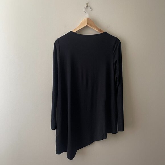 Eileen Fisher | Black Stretchy Long Sleeve Jersey Tunic - Size XS - Picture 3 of 11